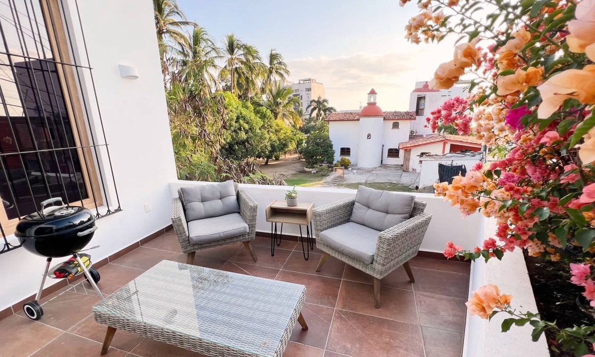 Bucerias Apartment | 3 Blocks to Beach with Private Terrace & Grill