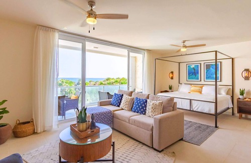 Akumal Condo | Oceanview Penthouse, Private Balcony, BBQ & Pool