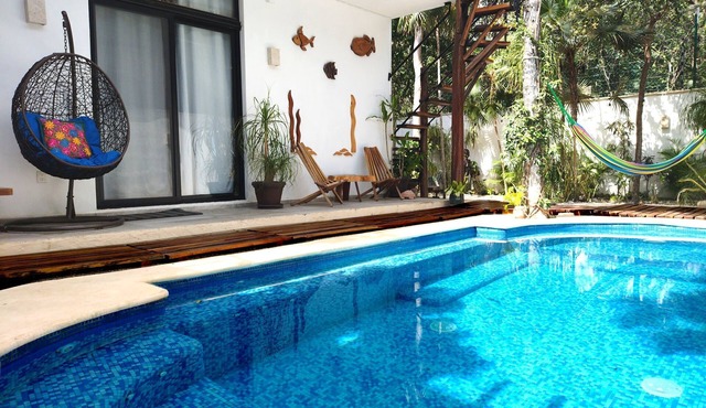 Near the Beach 5BR Villa Rooftop + Private Pool Sleeps 10 in Aldea Zama