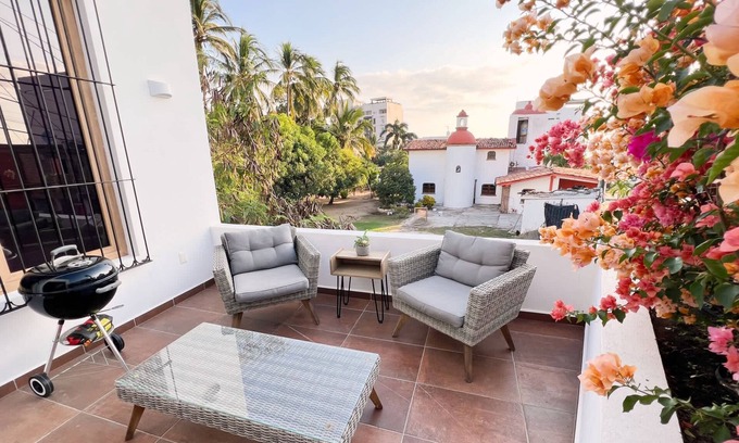 Bucerias Apartment | 3 Blocks to Beach with Private Terrace & Grill